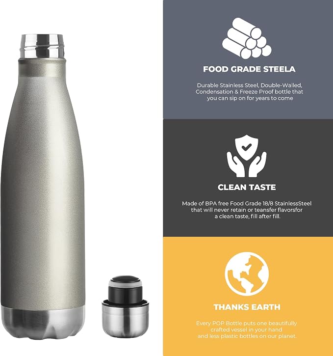 MEWAY 17oz Sport Water Bottle Vacuum Insulated Stainless Steel Leak-Proof - Image 3