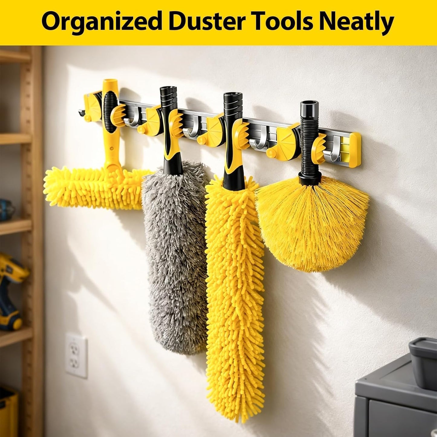 20 Foot High Ceiling Duster Kits with 5-12ft Heavy Duty Extension Pole, High Reach Duster for Cleaning,Microfiber Feather Duster,Cobweb Duster,Ceiling Fan Duster,Window Squeegee & Cleaner