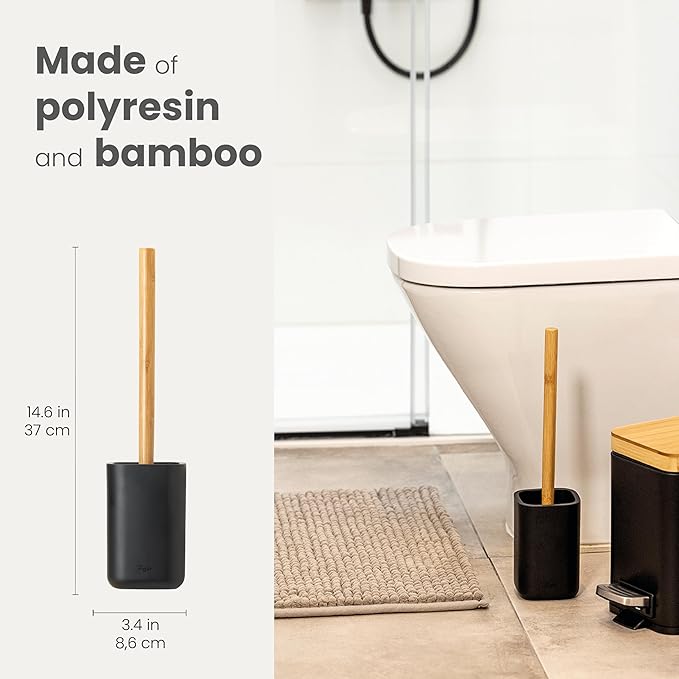 Vigar Zense Toilet Brush and Holder Set, Toilet Bowl Brush - Image 3
