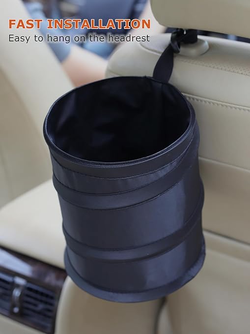 Ginsco 2Packs 1 Gallon New Leakproof Car Trash Can, Mini Trash Can Pop-up - Image 4