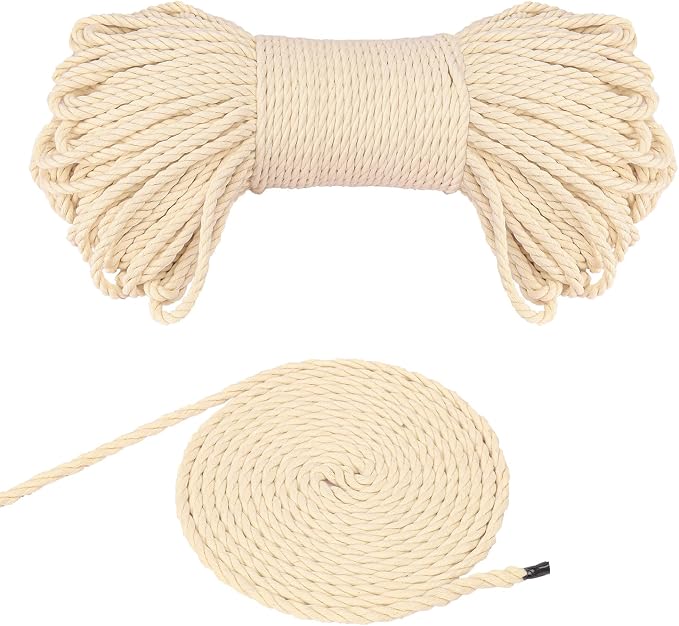 1/4 Inch Diameter White Cotton Rope 328 Feet Rope Composed of Four Strands of by IHDYPPEW