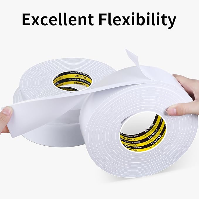 EVA Single-Sided Adhesive White Foam Tape, Single-Sided Sealing Strip Foam Pad - Image 4