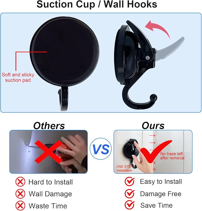 Heavy Duty Vacuum Shower Hooks - Image 6