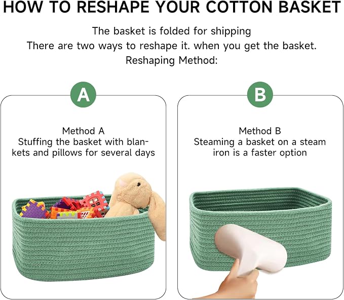 Small Storage Baskets for Organizing | Closet Organizer Bins | Shelf Toy Basket - Image 7