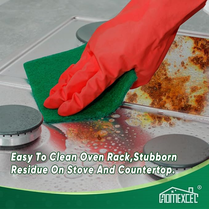 HOMEXCEL Heavy Duty Scouring Pad, 24 Pack Green Scrubbing Pads, Dish Scrubber - Image 4
