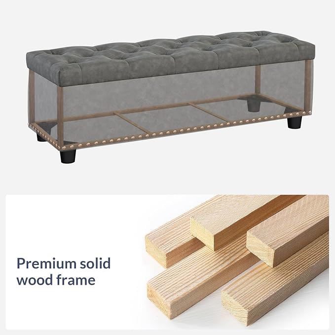BELLEZE 47" Storage Ottoman, Storage Bench