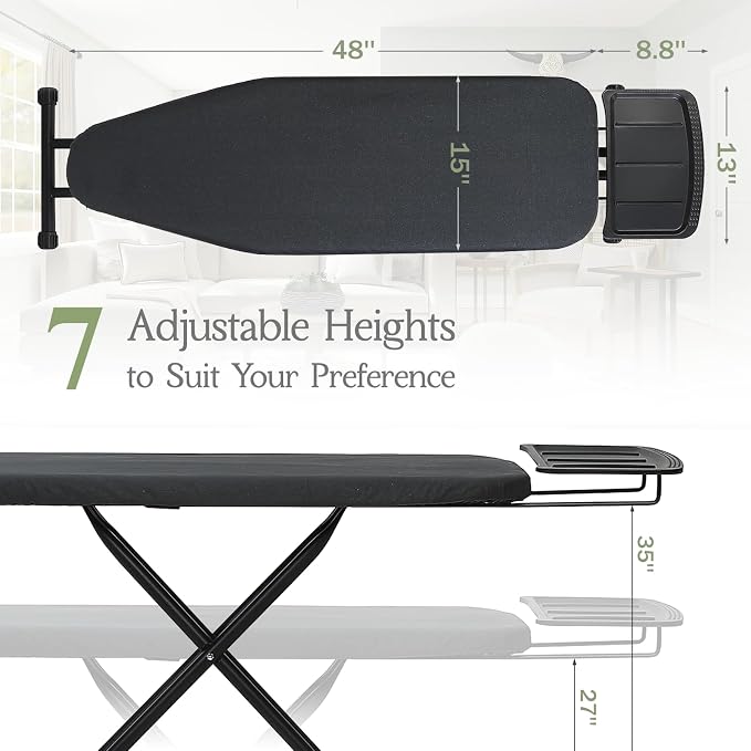 Ironing Board 48x15, Wide Heavy Duty Full Size Iron Board - Image 2