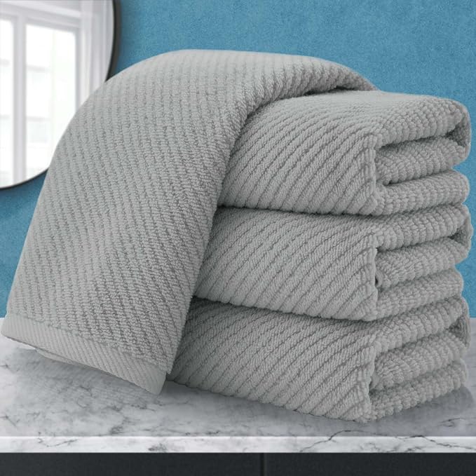 VOOVA & MOVAS Grey Hand Towels for Bathroom, Large 18" x 28" by VOOVAMOVAS