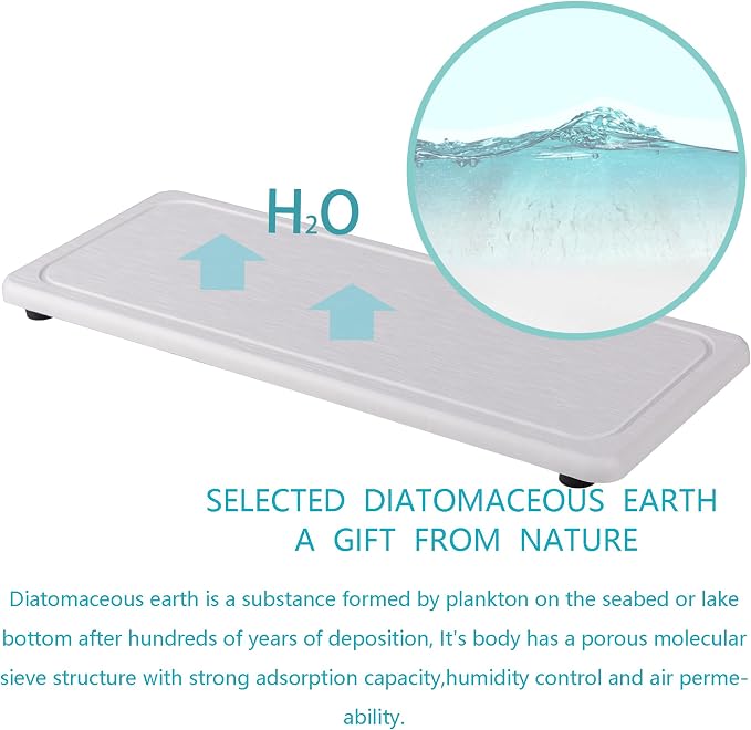 2 Pcs Water Absorbing Stone Trays, Kitchen/Bathroom Sink Soap Dish, Diatomite - Image 3