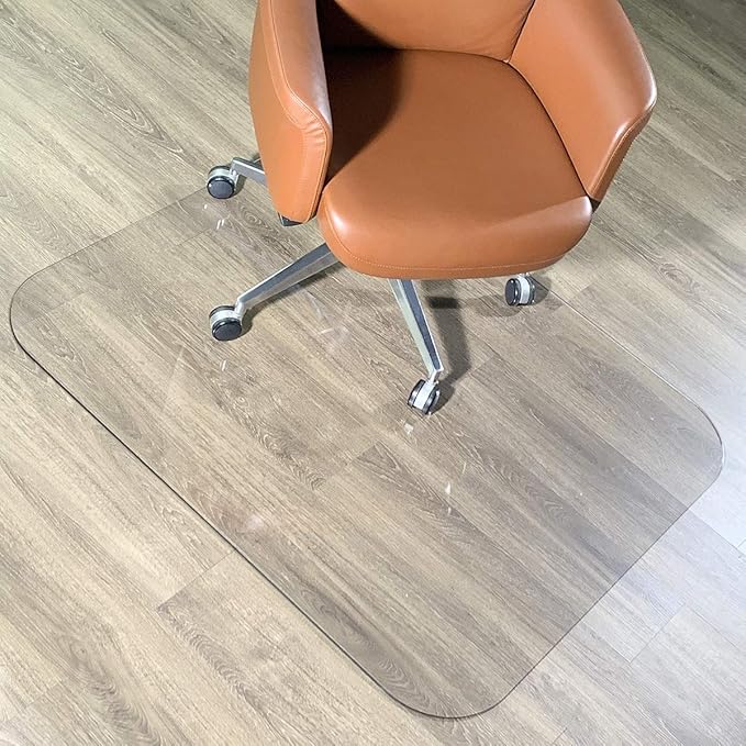 Crystal Clear 1/5" Thick 47" x 40" Heavy Duty Hard Chair Mat, Can be Used on - Image 2