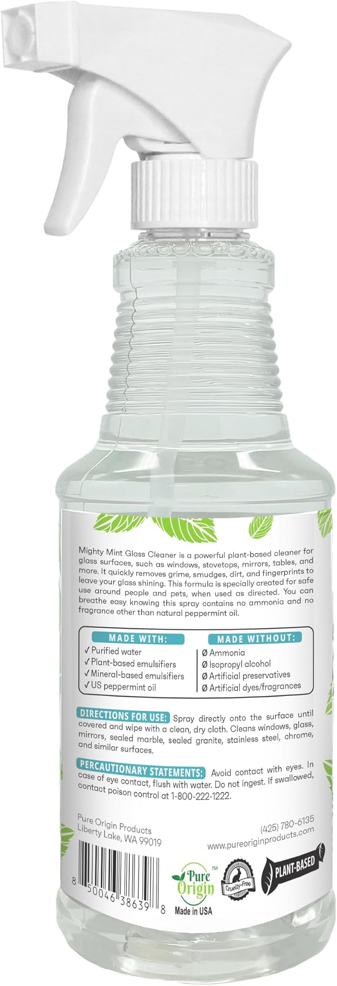 Mighty Mint Glass Cleaner, Ammonia-Free, Streak-Free Spray - Image 8