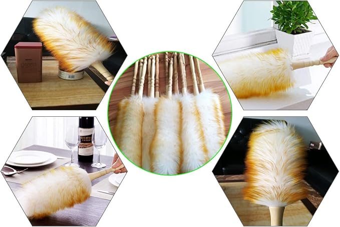 J&A Lambswool Dusters with Solid Wooden Handle, Flexible Head, Anti-Static - Image 7
