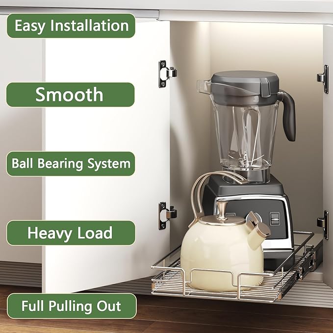 Pull Out Cabinet Organizer 16½" W x 21½" D, Heavy Duty Cabinet Pull Out Shelves - Image 2
