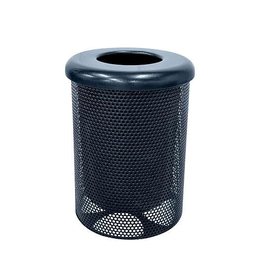 COATEDOUTDOORFURNITURE RFT-P-DBL Heavy Duty Round Trash Receptacle by CoatedOutdoorFurniture
