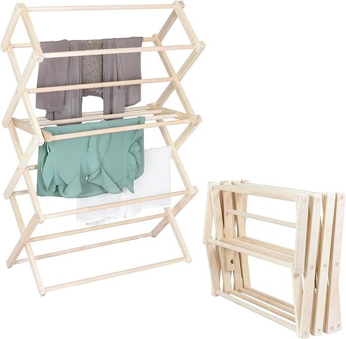 Pennsylvania Woodworks Clothes Drying Rack: Solid Maple Hard Wood Laundry Rack by PennsylvaniaWoodworks