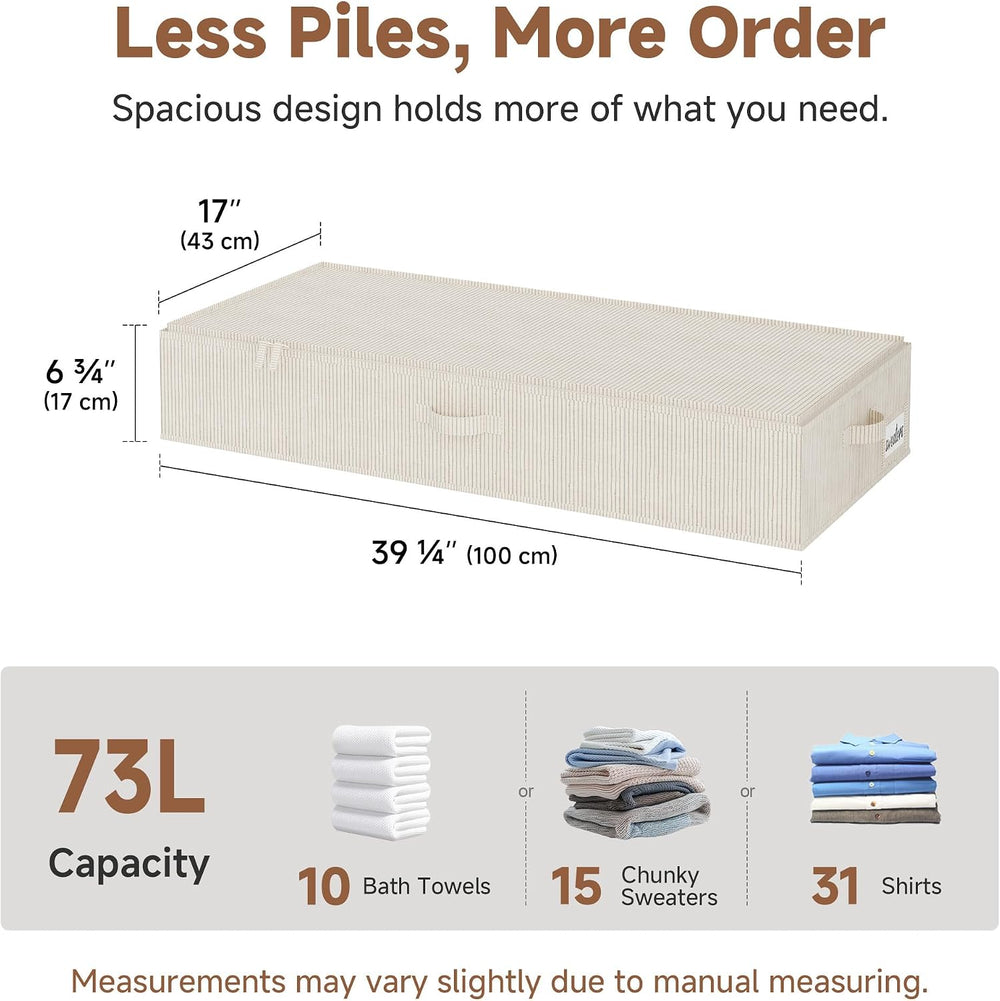 StorageWorks 7 Inch Low Profile Under Bed Clothes Storage Bins with Lids