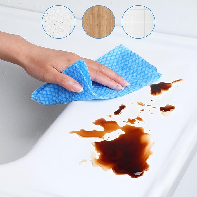 JIEYAO 300 Pcs Disposable Dish Cloths, Non-Woven Cleaning Towels Reusable - Image 5