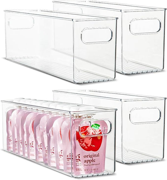 Plastic Food Storage 4 Pack Clear Container Bin by primebox