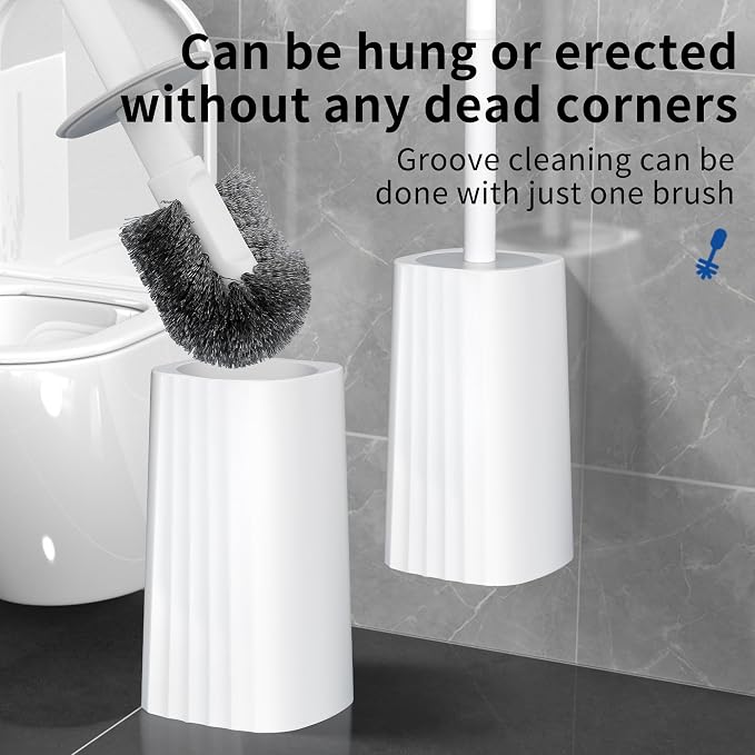 Toilet Brush & Holder Set, 2 Pack Toilet Brushes - Image 4