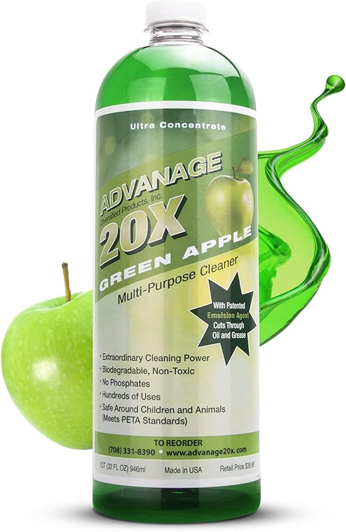 Advanage 20X All Purpose Cleaner Concentrate – Green Apple Eco-Friendly Heavy by ADVANAGETHEWONDERCLEANER
