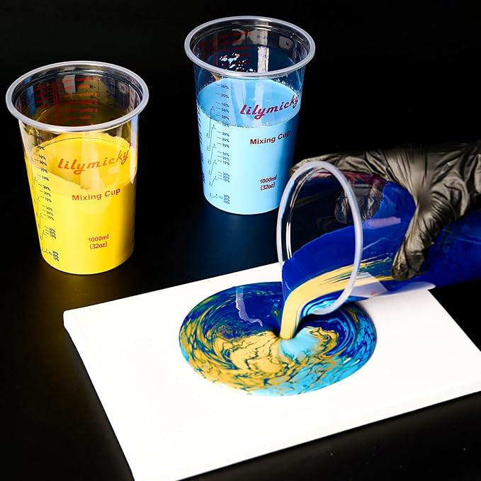 25 PACK Plastic Measuring Cups, 32 oz Disposable Mixing Cups, Measurement - Image 6