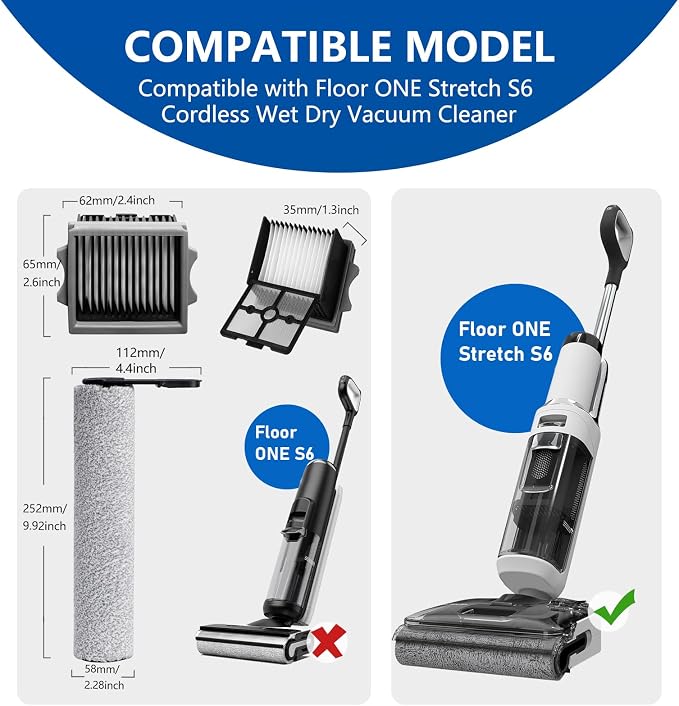 Roller Brush and Filter Replacement Compatible - Image 2