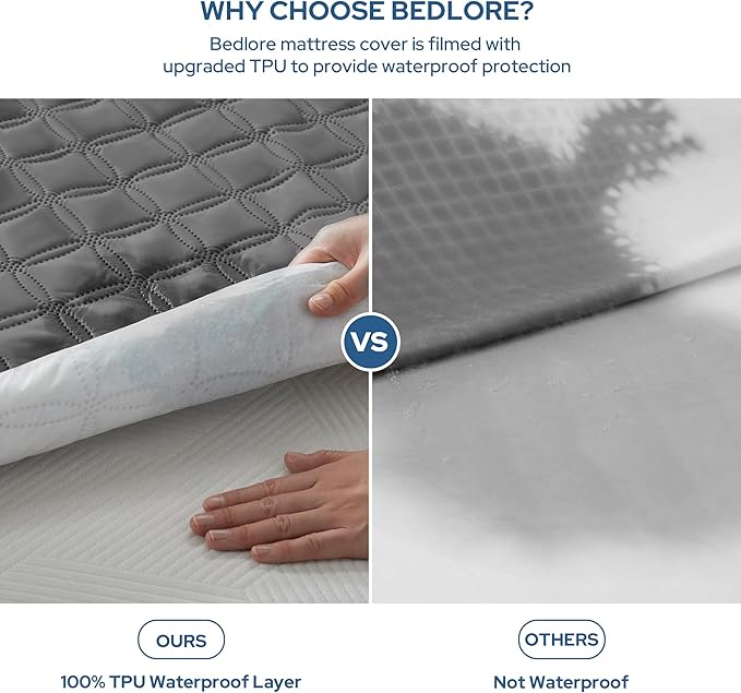 BEDLORE Waterproof Mattress Protector, Noiseless California King Size Mattress - Image 2