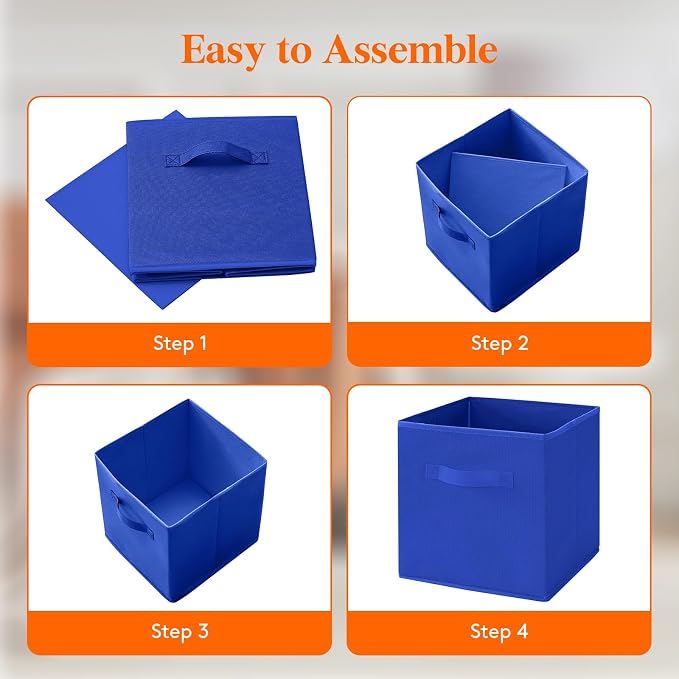 Lifewit Collapsible Fabric Storage Cubes Bins Set 11 Inch, Foldable Cubby - Image 4