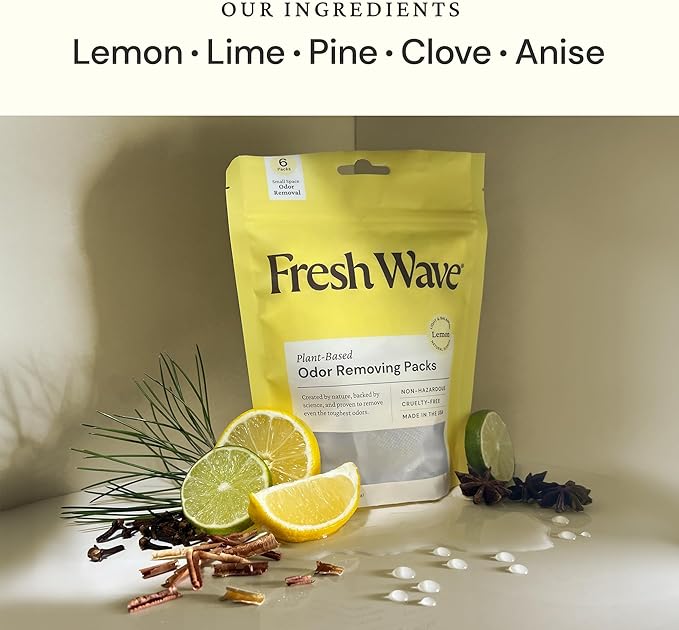 Fresh Wave Lemon Odor Eliminating & Deodorizing Packs | Bag of 6 | Safer Odor - Image 2
