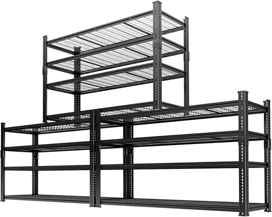Storage Shelves Heavy Duty 3 PCS, 4-tier Adjustable Metal Industrial Utility by ROOMTEC