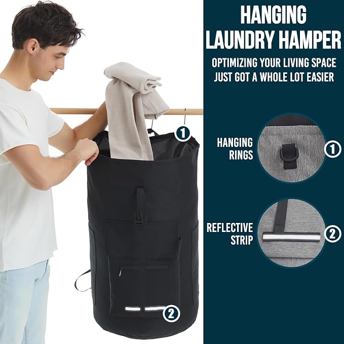 Laundry Bag Extra Large Heavy Duty, 115L Laundry Backpack, College Laundry Bag - Image 4