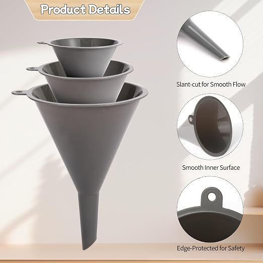 Plastic Kitchen Funnel Set of 3 - Image 4