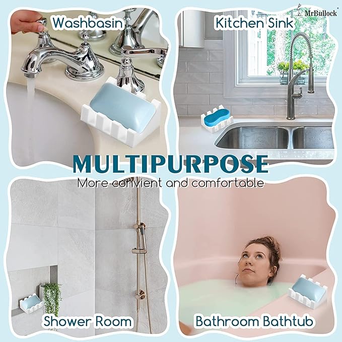 Silicone Soap Dish for Bar Soap Holder for Shower Bathroom Self Draining - Image 4