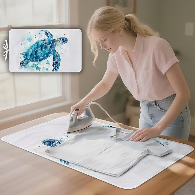 Ironing Mat Thickened Ironing Blanket Sea Turtle Portable Heat Resistant - Image 3