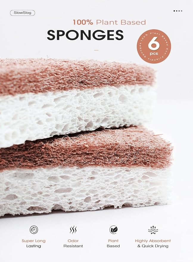 Double Sponge Holder, Water-Absorbing Stone Dish Sponge Caddy - Image 7