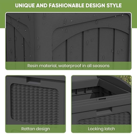 Patiowell 36 Gallon Outdoor Trash Can, Resin Outdoor Garbage Can - Image 5
