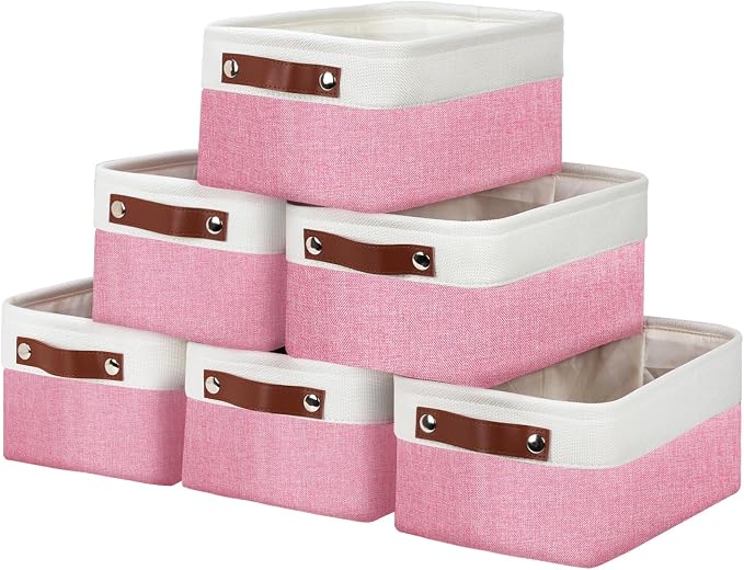 DULLEMELO Small Storage Baskets 6 Pack, Fabric Collapsible Gift Storage Baskets by DULLEMELO