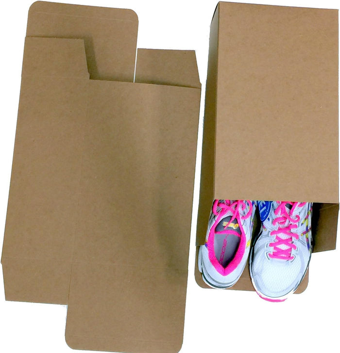 Bubblefast! One Piece Reverse Tuck Carton Storage Shoe Boxes for Large Shoes (100)