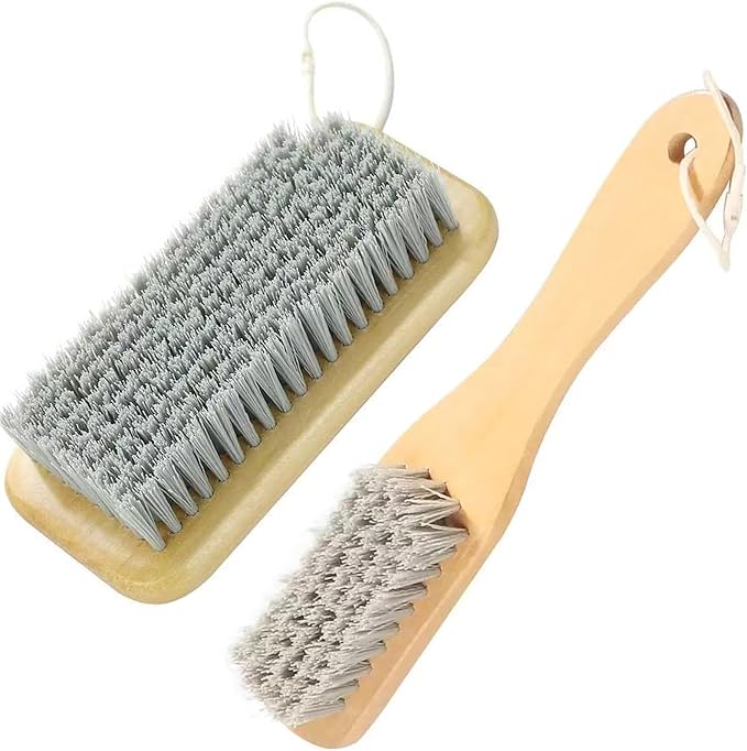 Scrub Cleaning Brush for Stains -Wood Handle Scrubbing Brushes, Cleaning by Ganganmax