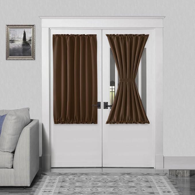 DWCN French Door Curtains – Rod Pocket Thermal Blackout Curtain by DWCN