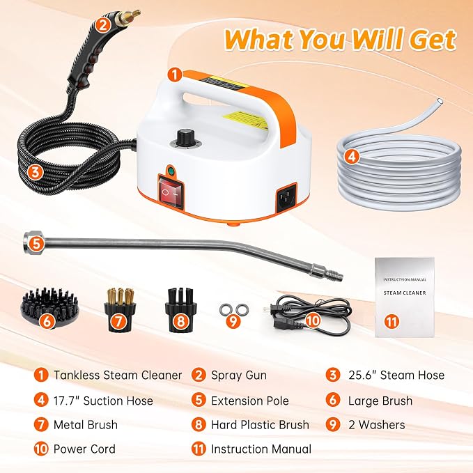 4.5BAR Handheld Steam Cleaner, 2500W Portable Steam Cleaner - Image 7