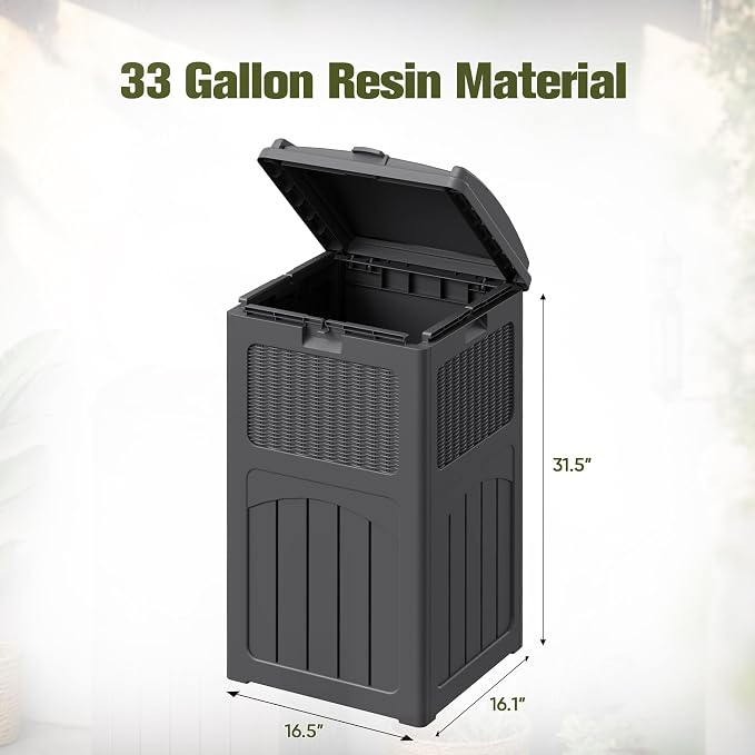 Devoko 33 Gallon Outdoor Trash Can, Hideaway Garbage Bins - Image 7