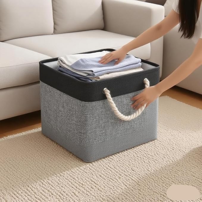 Cube Storage Bins, Collapsible Fabric Cube Storage Bin, 11 Inch Cube Storage - Image 2
