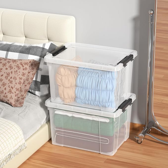 Set of 4 50 L Stackable Plastic Storage Container - Image 6