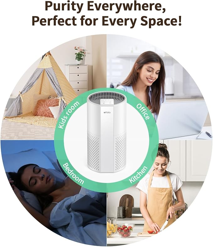 Afloia Air Purifier for Home, 4-in-1 Washable Filter for Allergies, Covers Up - Image 7