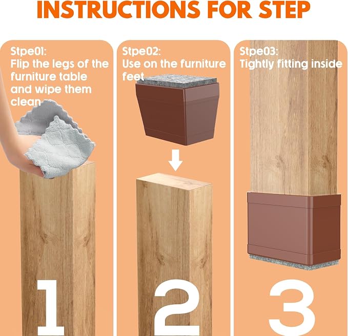 Rectangle Chair Leg Protectors for Hardwood Floors - Image 3
