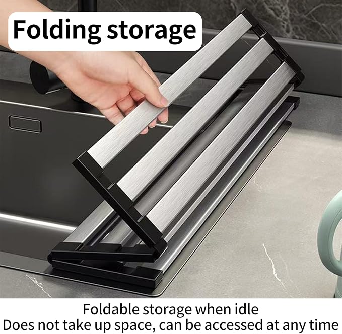 Foldable Dish Drying Rack, Over The Sink Dish Drying Rack ，Dish Drying mat，Dish - Image 6
