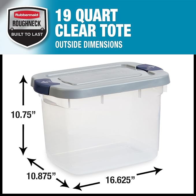 Rubbermaid Roughneck Clear 19Qt/ 4.75 Gal Storage Containers, - Image 3