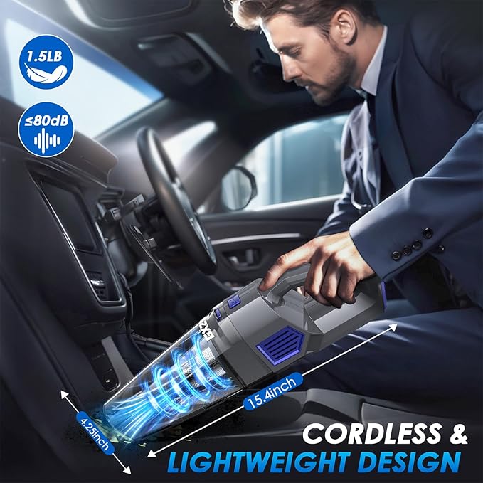 Handheld Vacuum Cordless, 15000PA Strong Suction Hand Held Car Vacuum Cleaner - Image 6