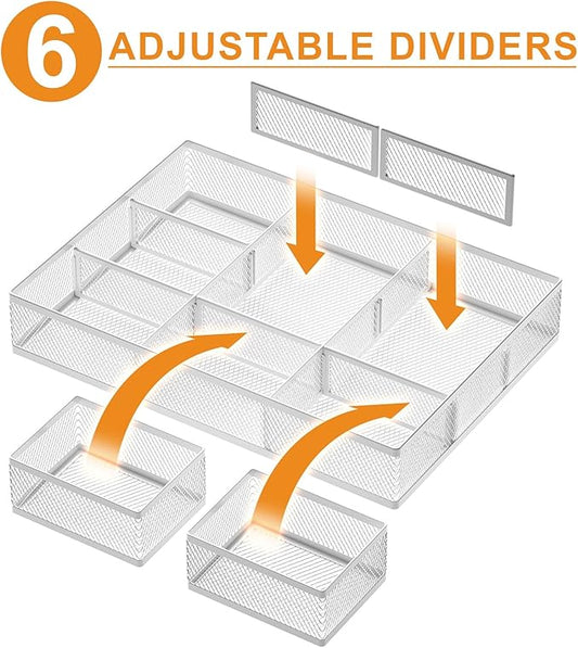 Marbrasse 3 Packs White Desk Drawer Organizers, Drawer Organizer Tray - Image 2